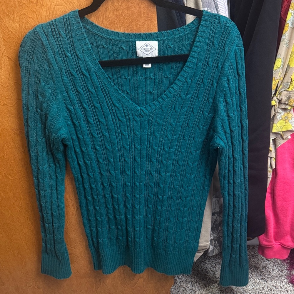 St. John's Bay Teal V-Neck Sweater